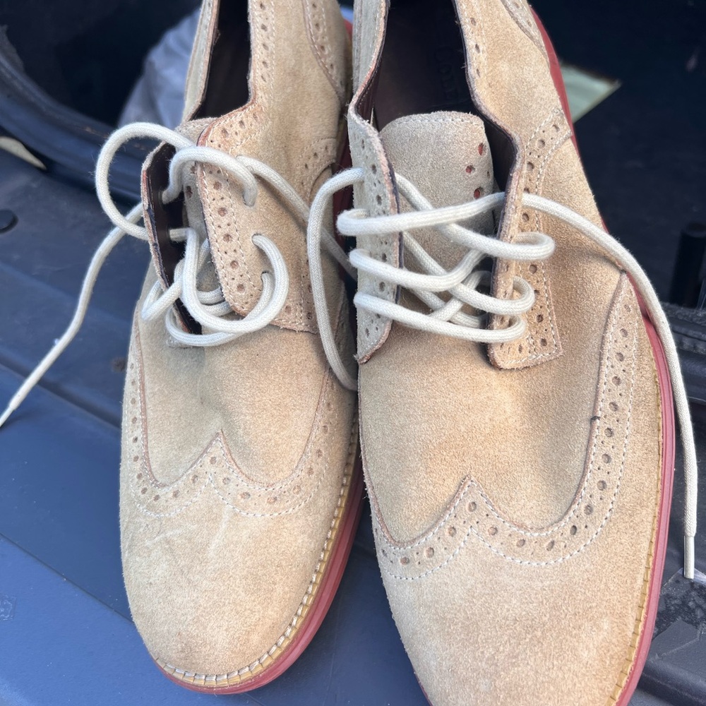 Cole Hann Men's Tan Suede Brogue Shoes